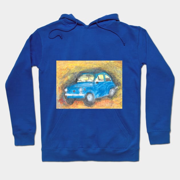 fiat 500 - blue Hoodie by walter festuccia